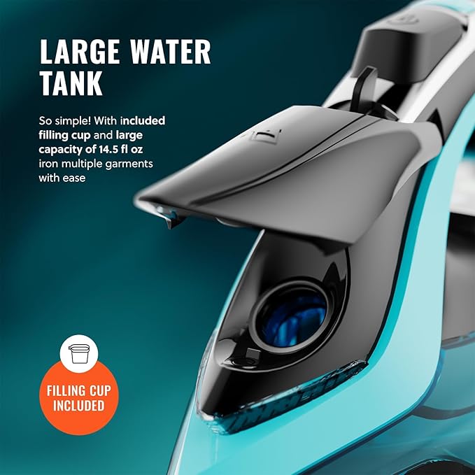 PurSteam SteamTech Elite 1750W Steam Iron, Digital Temp Control & LED Display - Image 9