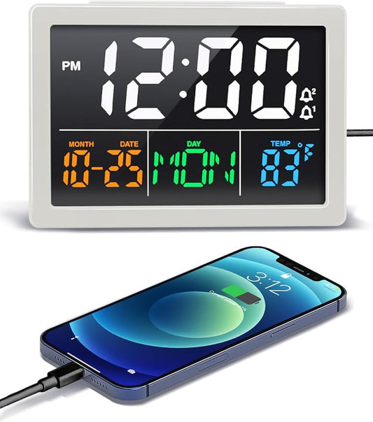 Digital Alarm Clock, with 5.5" Large LED Time Display, Adjustable Alarm Volume by JALL