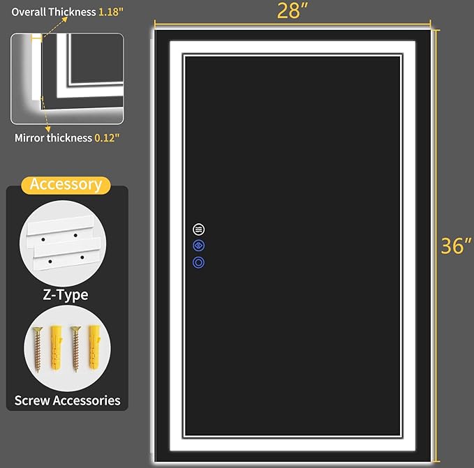 28"x60" LED Bathroom Mirror - Image 9