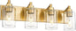 METWET 4-Light Bathroom Light Fixtures, Brushed Gold Vanity Light by Metwet