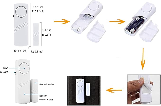 2 Pack Window Alarm Door Alarm for Home Security System, Pool Door Alert for - Image 2