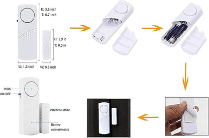 4 Pack Window Alarm Door Magnetic Sensor Alarm - Image 5