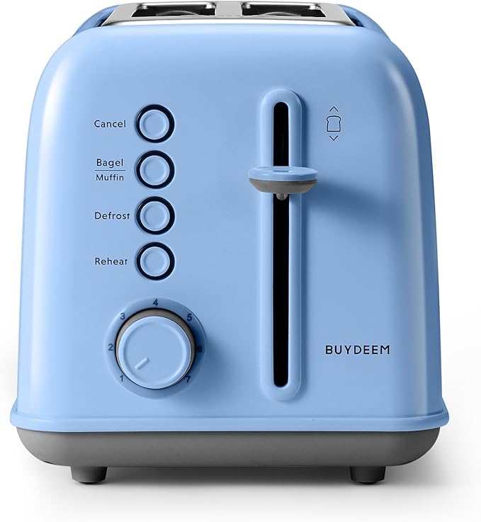 BUYDEEM DT620 2-Slice Toaster, Extra Wide Slots, Retro Stainless Steel - Image 2