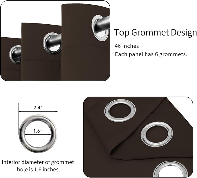 Easy-Going Blackout Curtains for Bedroom, Solid Thermal Insulated Grommet and - Image 4