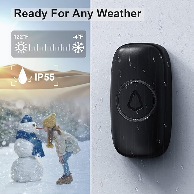 SECRUI Wireless Doorbell with 2 Receivers 2 Push Buttons, Easy installation - Image 3
