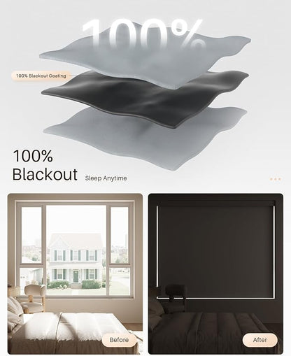 Smart Roller Shades for Windows, Alexa Blackout Motorized Blinds - Image 6