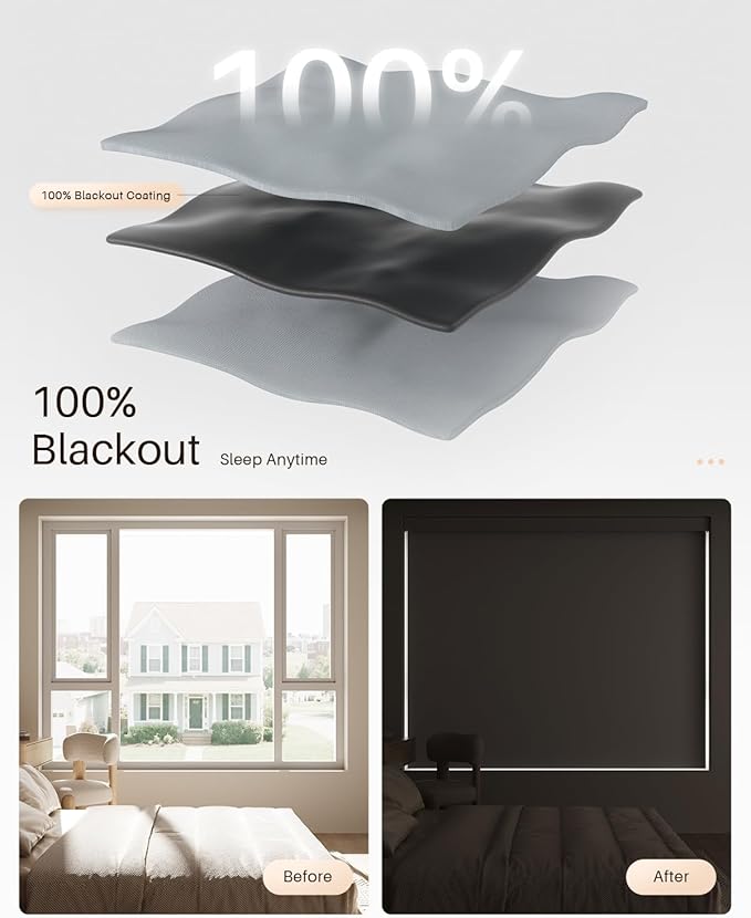 Smart Roller Shades for Windows, Alexa Blackout Motorized Blinds - Image 6