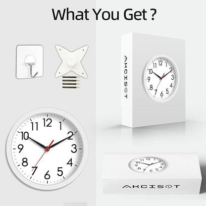 AKCISOT Wall Clock, Modern Small Wall Clocks Battery Operated 8 Inch, Silent - Image 7