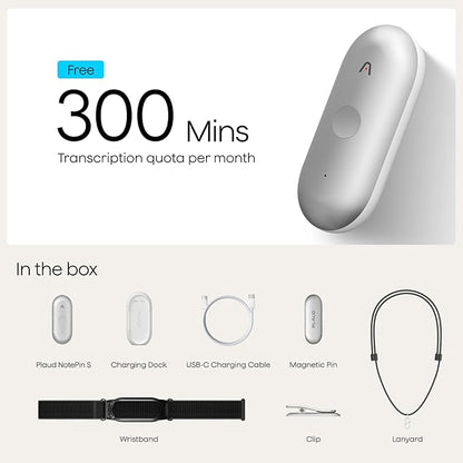 Plaud NotePin S AI Voice Recorder, Wearable AI Notetaker, AI Transcribe & - Image 9