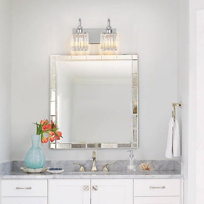BBLLWJ Modern Bathroom Vanity Light 2-Light Chrome Crystal Light Fixtures Over - Image 6