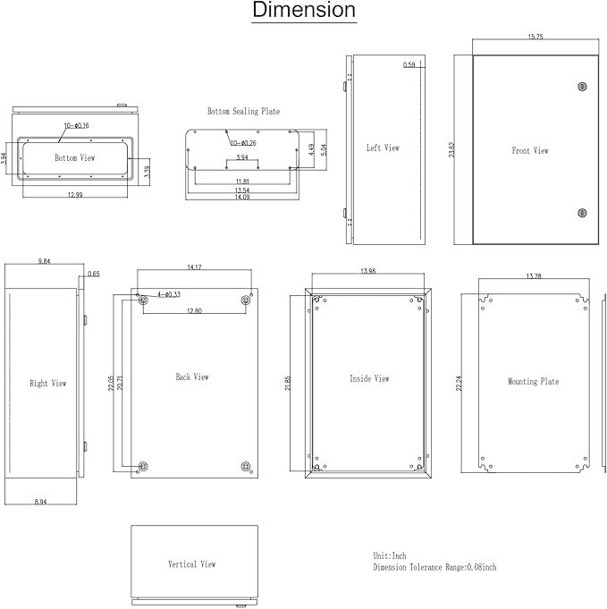 VEVOR NEMA Steel Enclosure, IP66 Waterproof & Dustproof, Outdoor/Indoor - Image 10