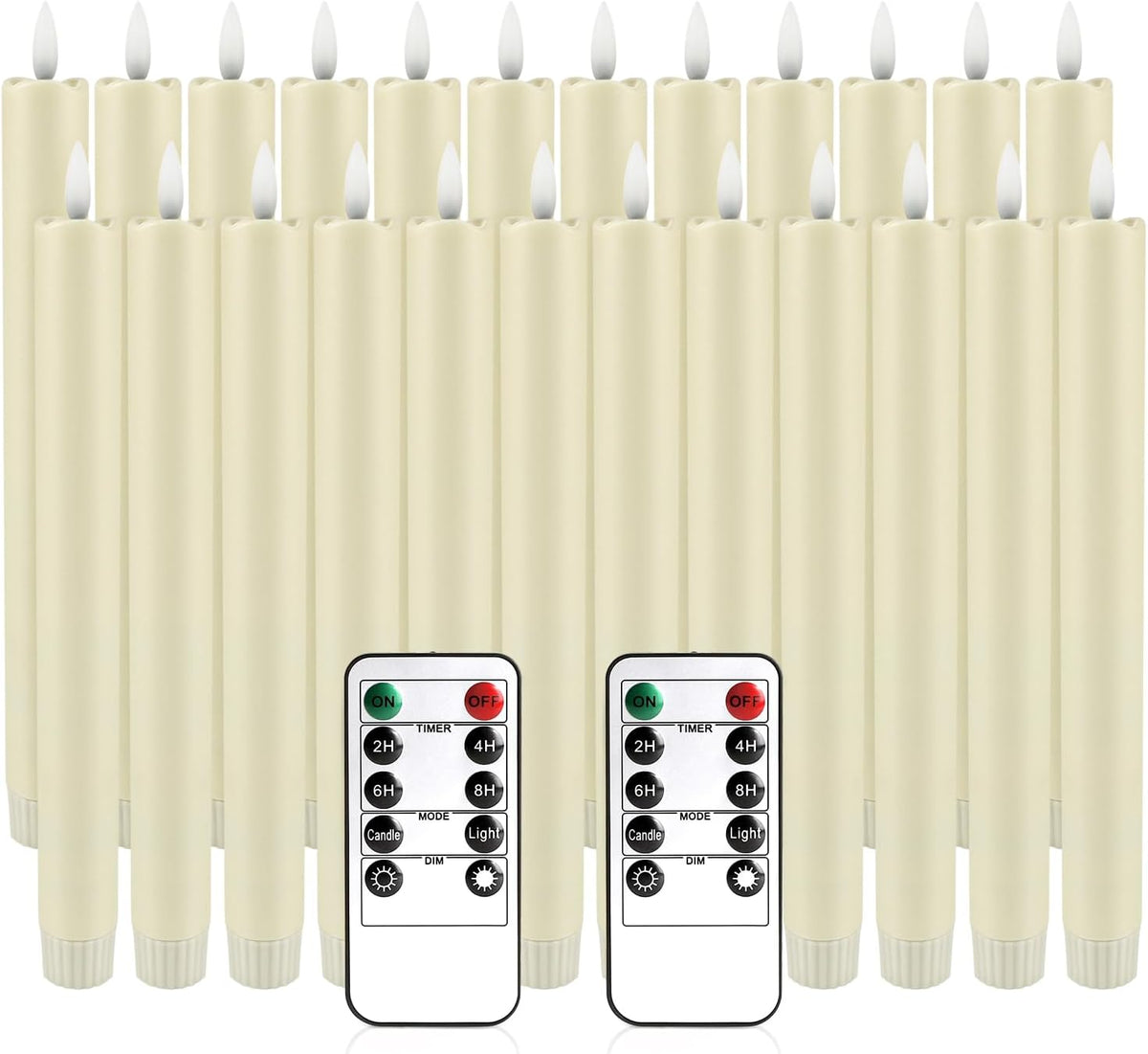 YOROXRG 24 Pack LED Flameless Taper Candles with Timer, Dripless Fake Candles...