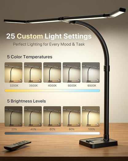 ONEMIX 42" LED Desk Lamp for Home Office, Eye-Caring Desk Light - Image 8