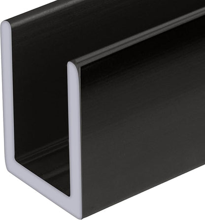 Brixwell SDCD38GM-CCP24 Gun Metal 3/8" Fixed Panel Shower Door Deep U-Channel by Brixwell