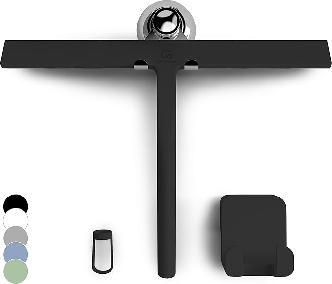 GÜTEWERK Shower Squeegee for Glass Doors, Silicone Window Squeegee, Bathroom by G%C3%9CTEWERK