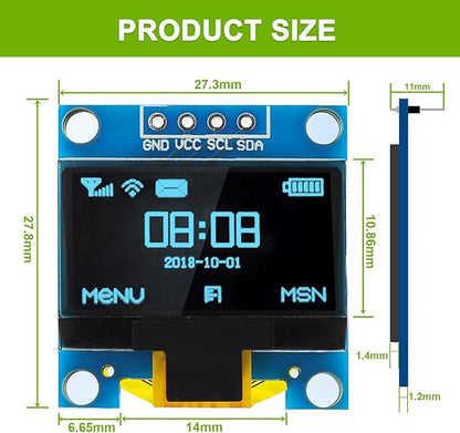 EPLZON 5 Pack 0.96 inch OLED IIC Display Module 128x64 Pixel Mini Self-Luminous - Image 3