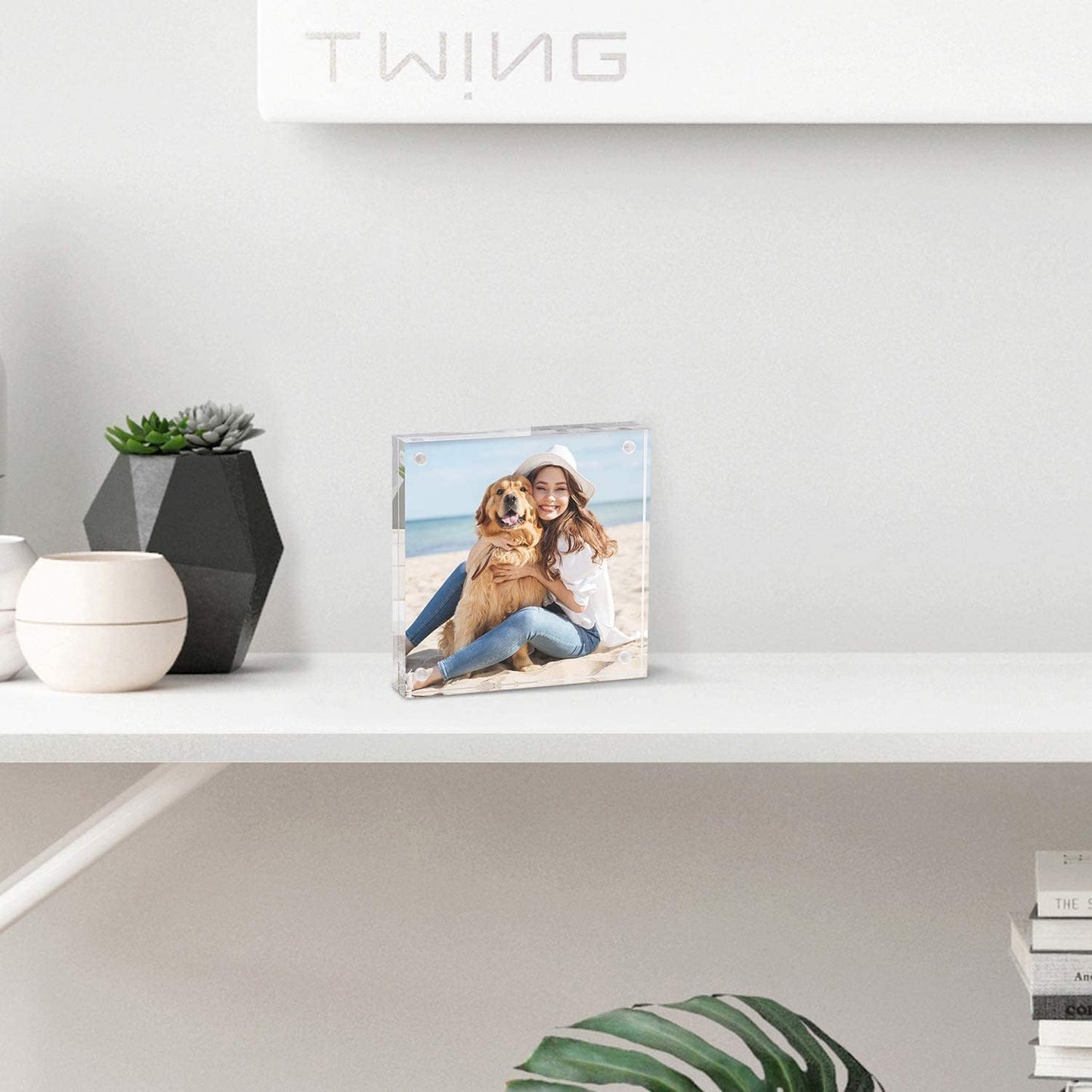4x6 Acrylic Frame 3 Pack,20MM Thicker Frameless Clear Picture Frames | Freestanding Double Sided Magnetic Picture Frame,Acrylic Picture Frames for Desktop Display with Microfiber Cloth,Gift Ideal