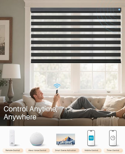 Smart Zebra Blinds for Windows, Alexa Motorized Blinds - Image 4