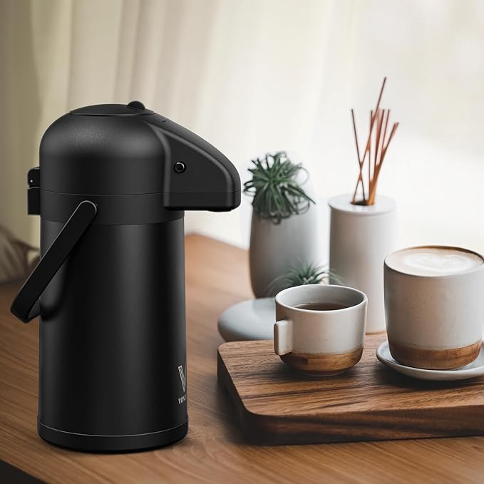 Airpot Coffee Carafe for Keeping Hot - 64 OZ/ 2.0L Coffee Dispenser - Insulated - Image 6