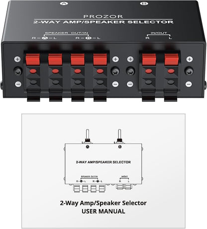 PROZOR 2-Zone Speaker Switch Box, 2-Way Amp/Speaker Selector - Image 9