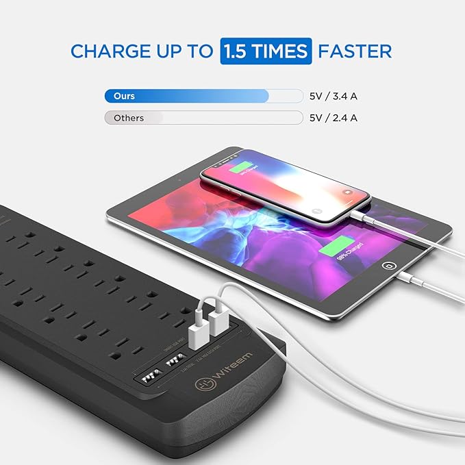 Witeem Surge Protector Power Strip - Image 3