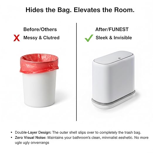 MUEE Dog Proof Trash Can, 3 Gallon Slim Bathroom Trash Can - Image 2