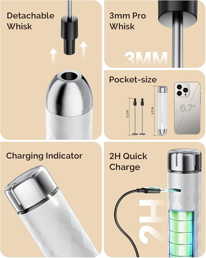 Maestri House Rechargeable Milk Frother - Image 8