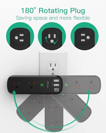 USB Outlet Extender Surge Protector - - Image 2