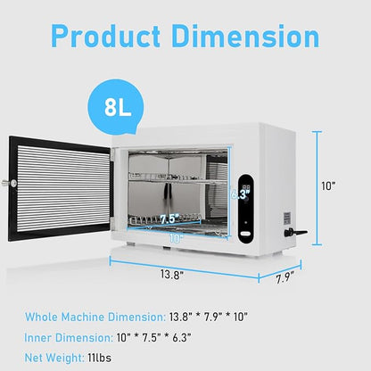 8L UV Cleaning Cabinet, High Capacity Nail Tool Cleaning Machine - Image 4