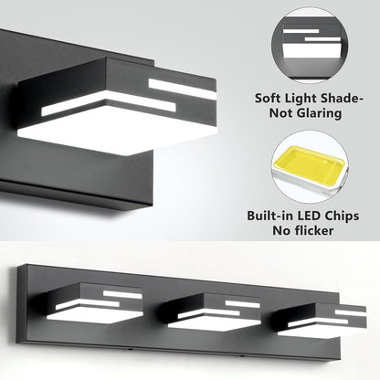 led modern bathroom vanity light fixtures, dimmable matte shown in use