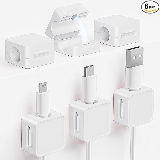 Cord Holder, 6 Pack Magnetic Cable Clips, Adhesive Cord Holder by Unknown