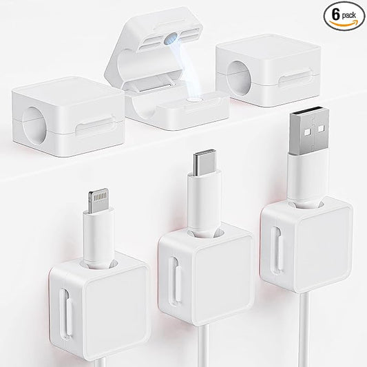 Cord Holder, 6 Pack Magnetic Cable Clips, Adhesive Cord Holder by Unknown