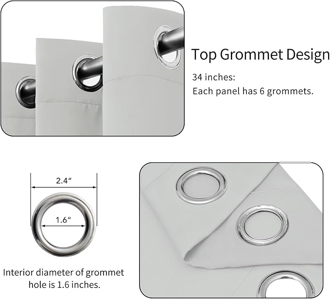 Easy-Going Blackout Curtains for Bedroom, Solid Thermal Insulated Grommet and - Image 4