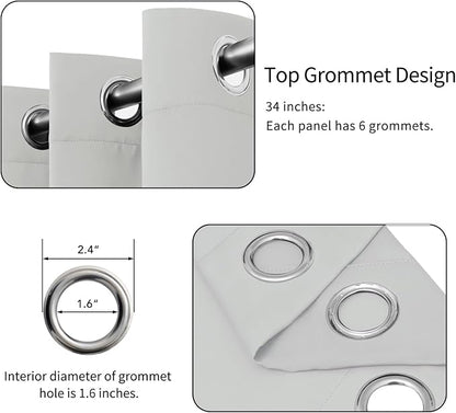 Easy-Going Blackout Curtains for Bedroom, Solid Thermal Insulated Grommet and - Image 4