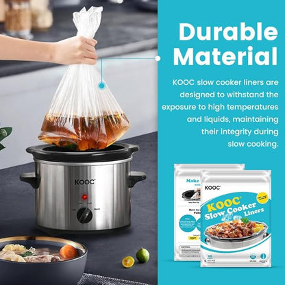 KOOC Slow Cooker Liners 10"x13" 30 count Small Size Disposable Plastic Bags Pot - Image 7