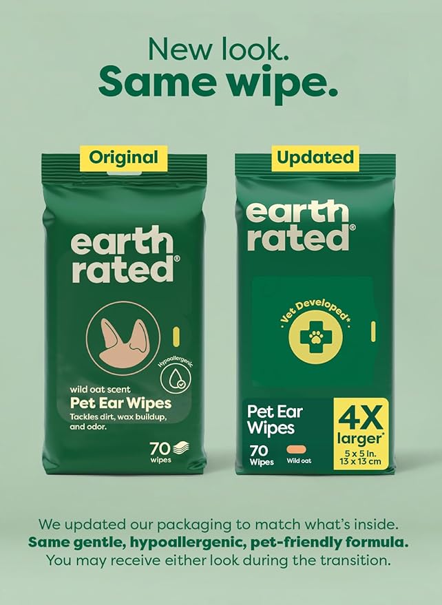 Earth Rated Vet-Developed Pet Ear Wipes, Hypoallergenic Cleaner - Image 2