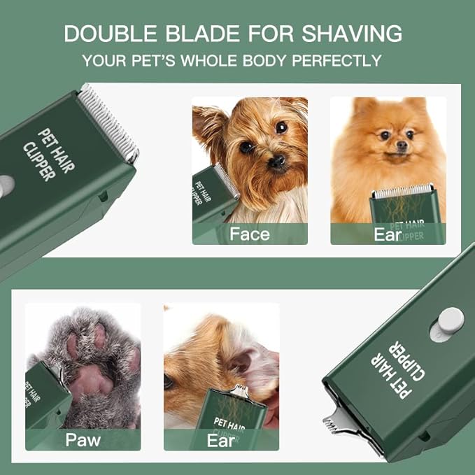 Feet Hair Trimmer, Dog Clippers, Quiet Washable USB Rechargeable Cordless Dog - Image 2