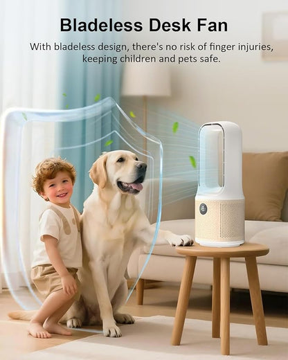MEIIS Desk Fan, Small Quiet Bladeless Fan - Image 5