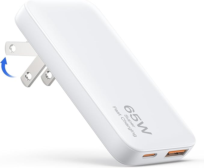 65W Ultra-Thin Foldable Charging Plug USB-C, Portable Mobile Phone and Laptop by CSODINCE