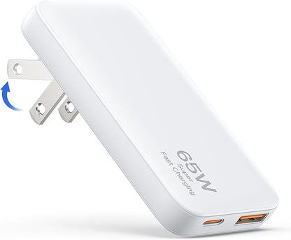 65W Ultra-Thin Foldable Charging Plug USB-C, Portable Mobile Phone and Laptop by CSODINCE