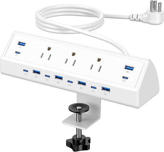 Jgstkcity 130W Desk Clamp Power Strip, 12 USB Ports, Surge Protector, ETL by Jgstkcity