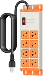 JUNNUJ Heavy Duty 20 Amp Surge Protector 4800J, Garage Metal 8 Outlets 12 Gauge by JUNNUJHome