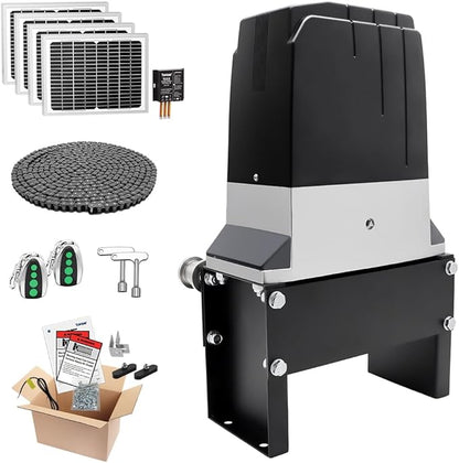 TOPENS DKC2000S Solar Sliding Gate Opener Chain Drive Automatic Gate Motor by TOPENS
