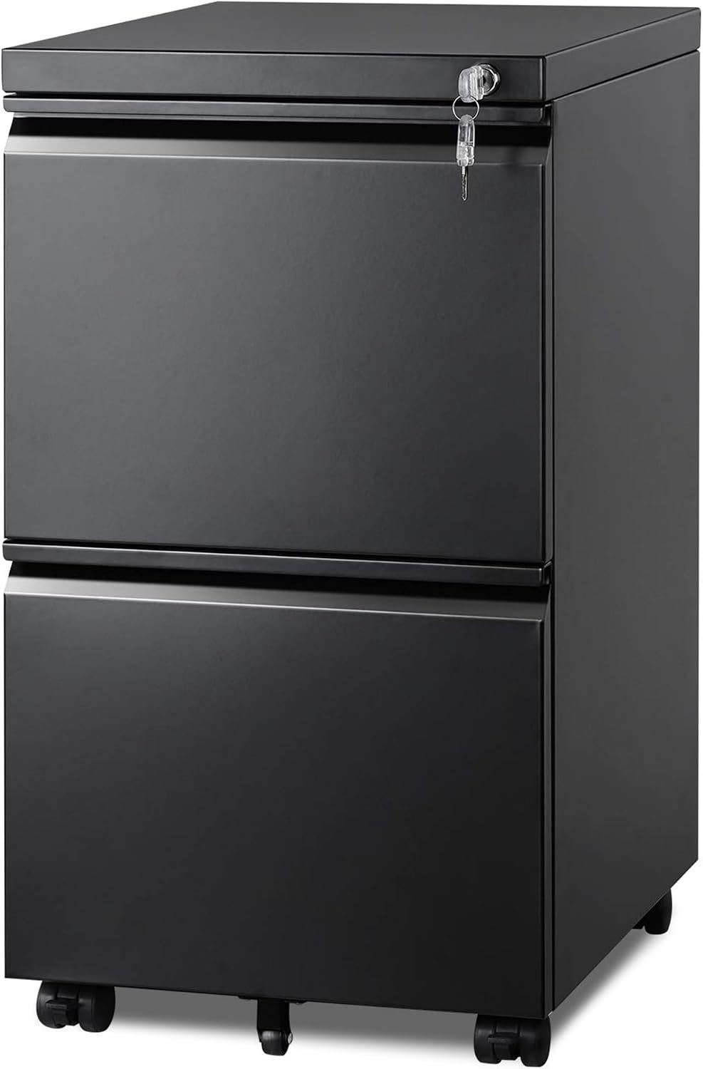 devaise 2 drawer metal file cabinet, fully assembled, main product view