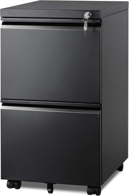 devaise 2 drawer metal file cabinet, fully assembled, main product view