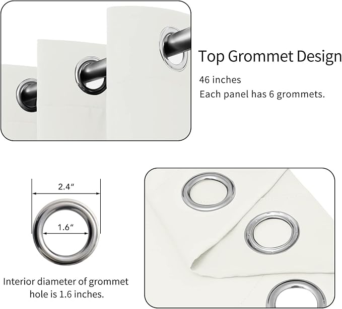 Easy-Going Blackout Curtains for Bedroom, Solid Thermal Insulated Grommet and - Image 4