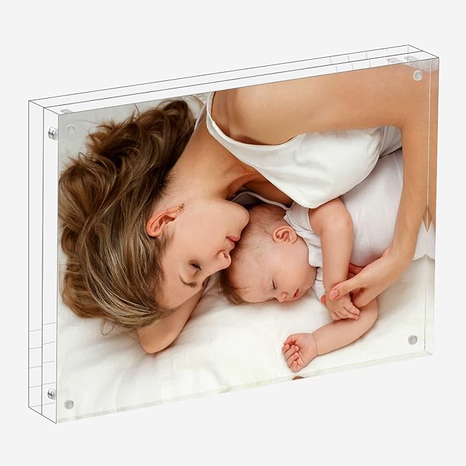Meetu Acrylic Picture Frame 5x7 Tabletop Photo Frame Magnetic Double Sided - Image 8
