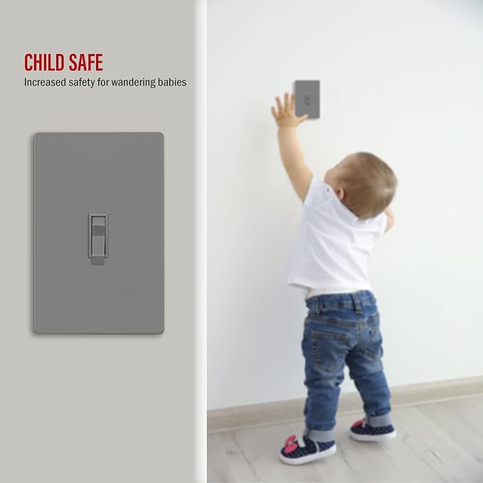 ENERLITES Screwless Toggle Switch Wall Plate, Child Safe Light Switch Cover - Image 4