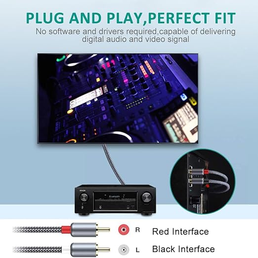 Goalfish RCA Cable, 4FT RCA Audio Cable Stereo 2RCA to 2RCA Male to Male Cord - Image 4