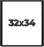 32x34 Shadow Box Frame Black | 1 Inch Deep Solid Wood Shadowbox Display Frame | by CustomPictureFrames